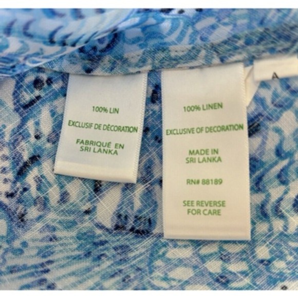 Lilly Pulitzer Linen Tank Blue By the Seashore Sleeveless Top XXS Resort Cruise - Picture 8 of 8